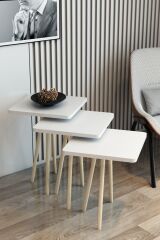 3'lü Zigon Sehpa Kare Model Zigon Sehpa Gürgen Ayak