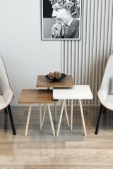 3'lü Zigon Sehpa Kare Model Zigon Sehpa Gürgen Ayak