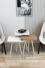 3'lü Zigon Sehpa Kare Model Zigon Sehpa Gürgen Ayak