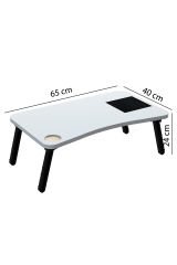Katlanabilir Laptop Masası Laptop Sehpası Mause Padli Bardaklıklı