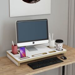 Travis Monitör Yükseltici Monitör Standı Ekran Yükseltici Stand Masa Organizeri Masa Düzenleyici