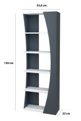 İskandinav Model 6 Raflı Kitaplık Dekoratif Salon Kitaplığı Ofis Kitaplığı