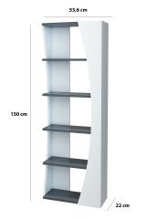 İskandinav Model 6 Raflı Kitaplık Dekoratif Salon Kitaplığı Ofis Kitaplığı