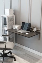 Duvara Monte Katlanır Çalışma Masası Açılır Kapanır Raf Masa Özel Tasarım Portatif Masa Oval Köşeli