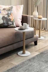 Kum Saati 3lü Zigon Sehpa Yuvarlak Gürgen Ayak Ahşap Zigon Sehpa Oval Ayak