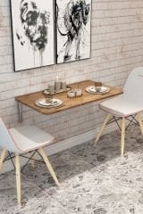 Katlanabilir Duvara Monte Mutfak Masası Açılır Kapanır Raf Masa Ahşap Masa