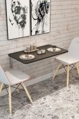 Katlanabilir Duvara Monte Mutfak Masası Açılır Kapanır Raf Masa Ahşap Masa