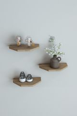 3'Lü Dekoratif Şık Duvar Rafı Uçan Raf Gizli Raf İskandinav Tasarım Modern Kitap Rafı Biblo Rafı-
