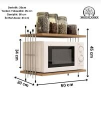 Mikrodalga Üstü Raf Tezgah Üstü Mutfak Organizer Antrasit Gümüş Tel Ayaklı Çok Amaçlı Raf Düzenleyici